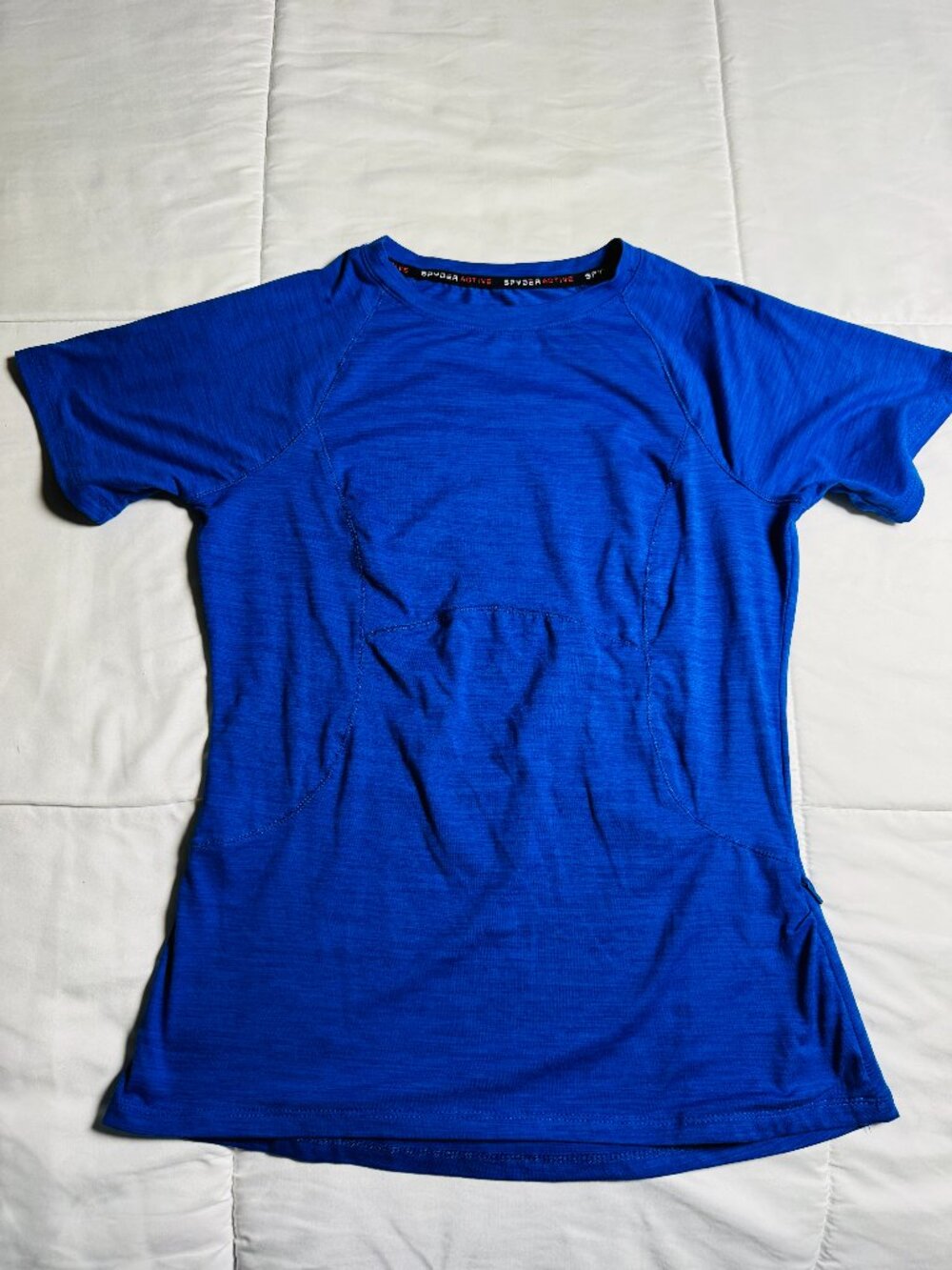 Spyder Active Blue Performance Short Sleeve Athletic Top Size Small